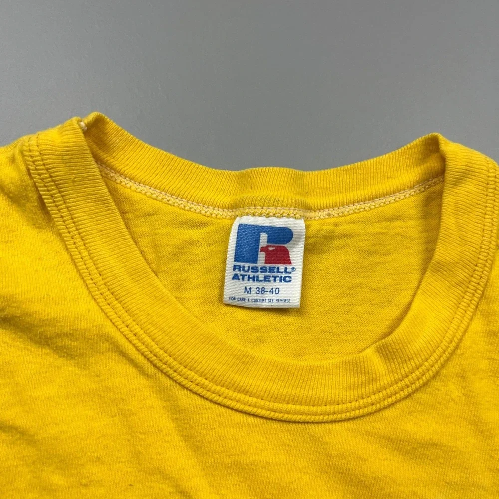 Russell Athletic T-Shirt Mens M Yellow Good 1984 Danville CC Cross Country 80s
